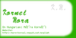 kornel mora business card